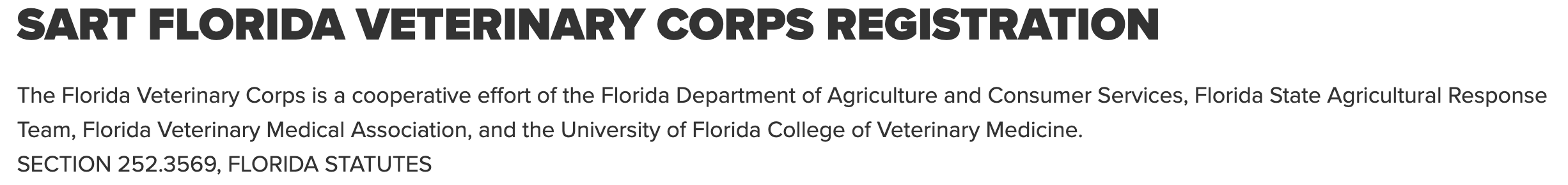 Florida Veterinary Corps volunteer